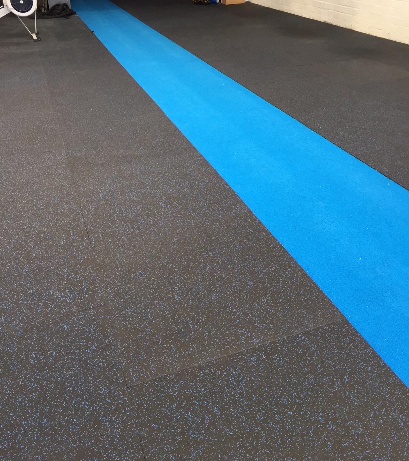 15mm Rubber Gym Flooring with Blue Fleck Fitness Equipment Ireland