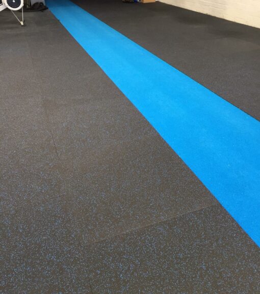 15mm Rubber Gym Flooring with Blue Fleck