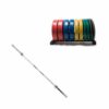 100Kg Coloured Bumper Plates & 7ft Olympic Bar