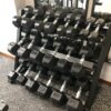 hex dumbell with rack