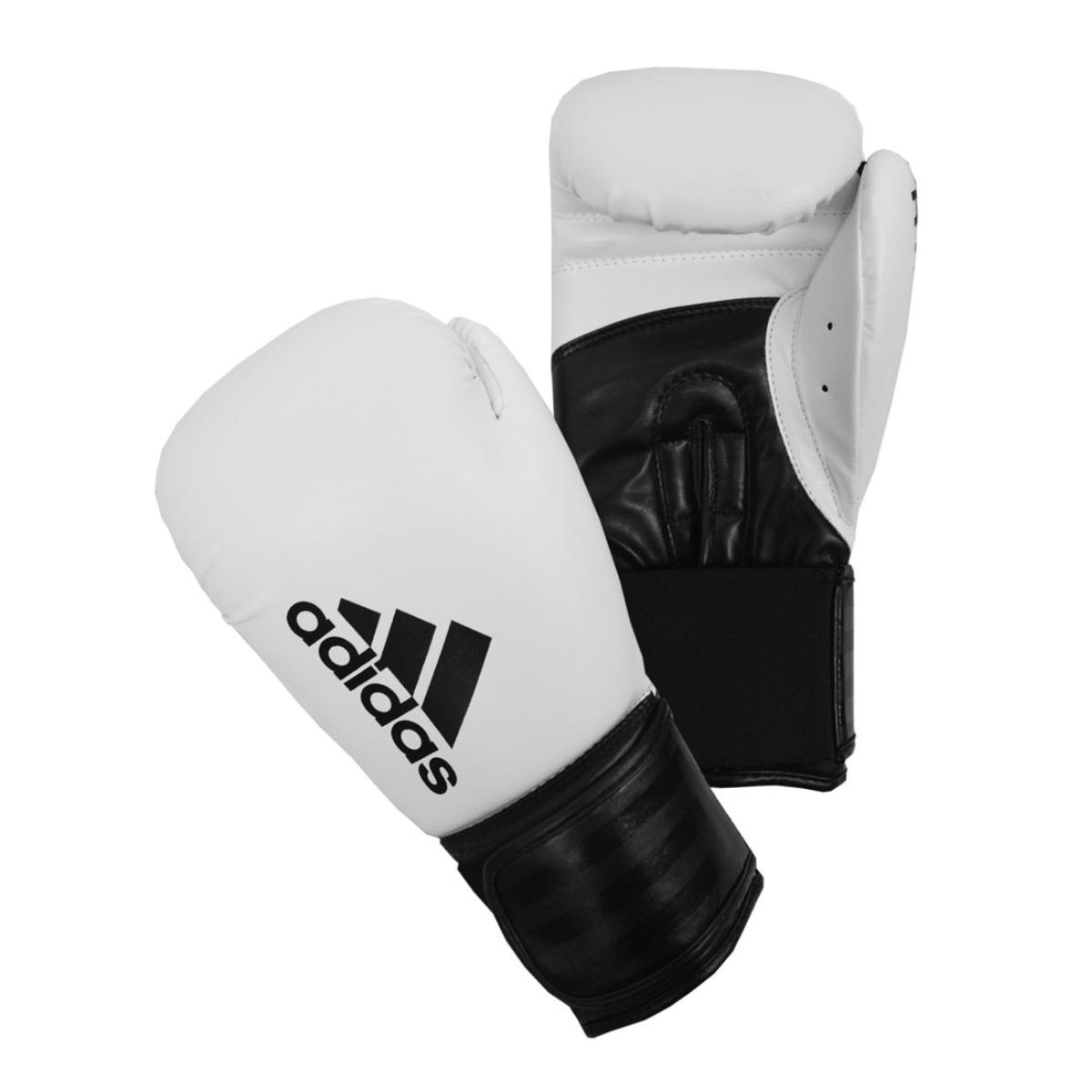 Adidas Hybrid 100 White Boxing Gloves White/Black Fitness Equipment