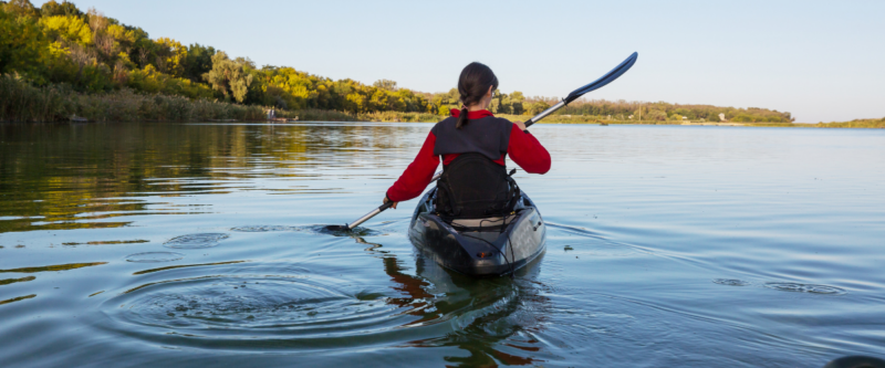 Lady in a Kayak on wate