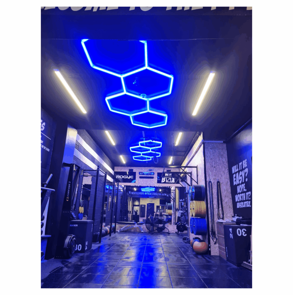 Modular Hex LED Gym Lighting - Fitness Equipment Ireland